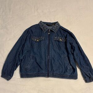 Vintage lightweight denim jacket with studded detail